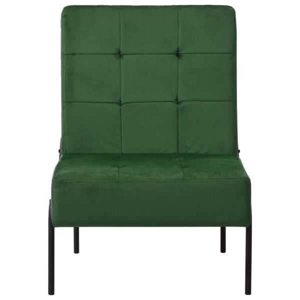 Стол за релаксация, 65x79x87 см, тъмнозелен, кадифе
