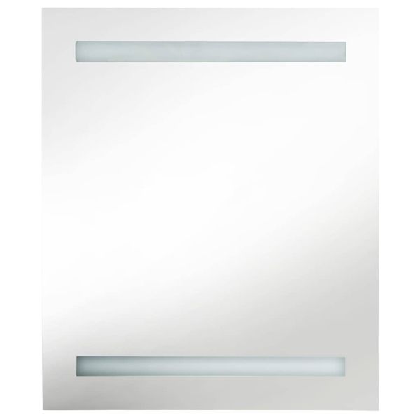 LED шкаф с огледало за баня, черно, 50x14x60 см