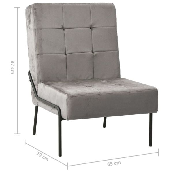 Стол за релаксация, 65x79x87 см, светлосив, кадифе