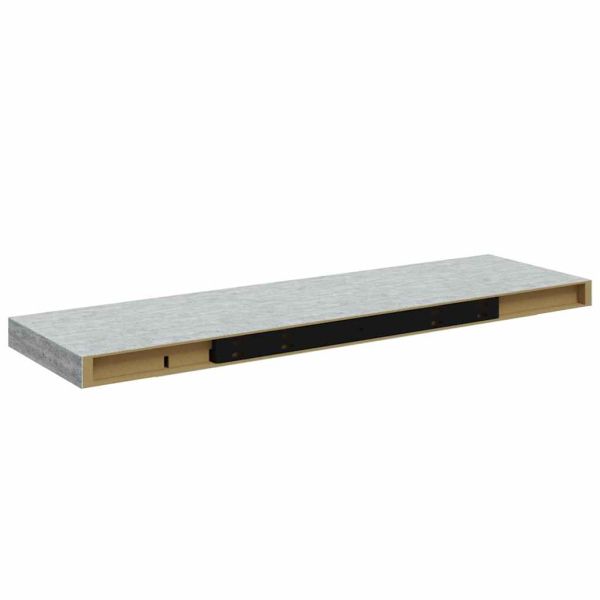 Окачени стенни рафтове, 2 бр, бетонно сиви, 80x23,5x3,8 см, МДФ