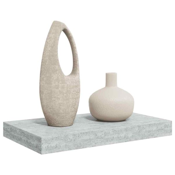Окачен стенен рафт, бетонно сив, 40x23,5x3,8 см, МДФ