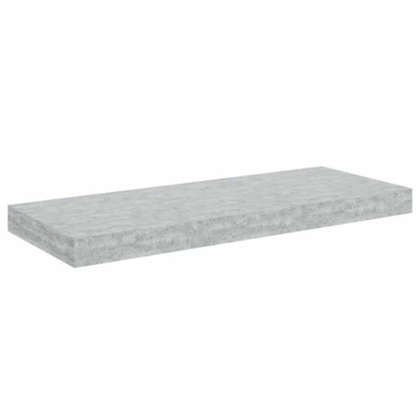 Окачени стенни рафтове, 2 бр, бетонно сиви, 60x23,5x3,8 см, МДФ