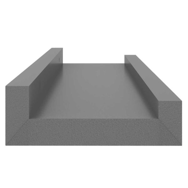 Стенни рафтове, 4 бр, сиви, 40x9x3 см
