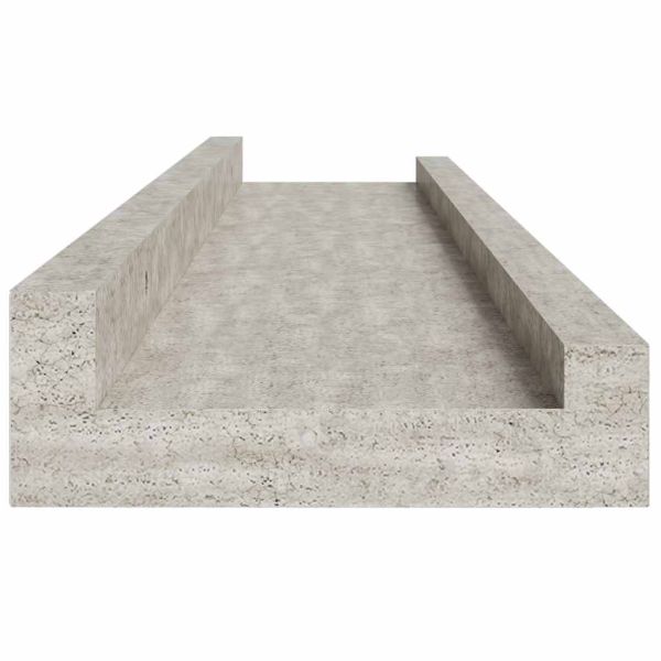 Стенни рафтове, 4 бр, бетонно сиви, 80x9x3 см