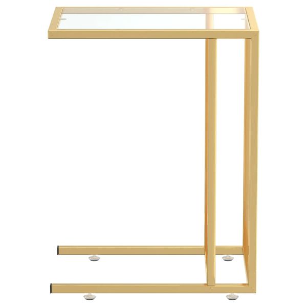 Странична маса за компютър прозрачна 50x35x65см закалено стъкло
