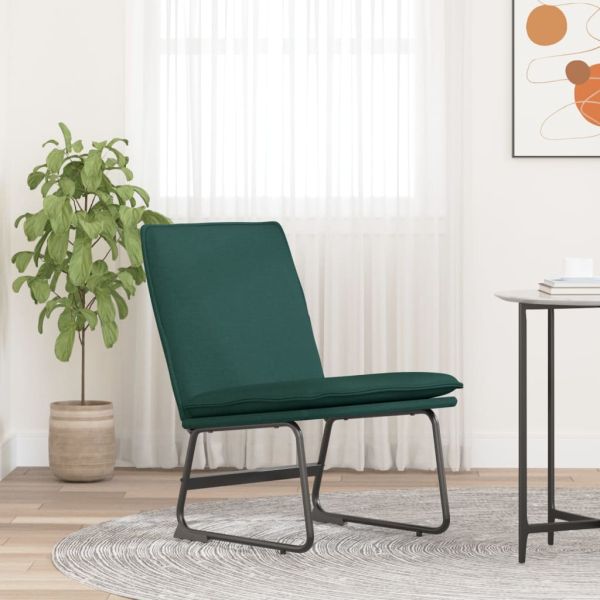 Стол шезлонг, тъмнозелен, 52x75x76 см, текстил