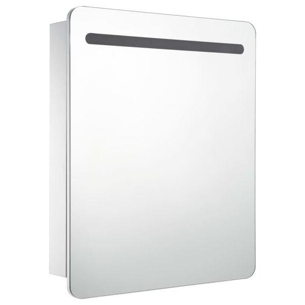 LED шкаф с огледало за баня, 68x9x80 см
