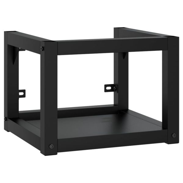 Рамка за мивка за баня стенен монтаж черна 40x38x31 см желязо