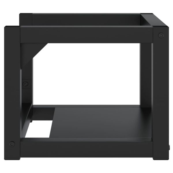 Рамка за мивка за баня стенен монтаж черна 40x38x31 см желязо