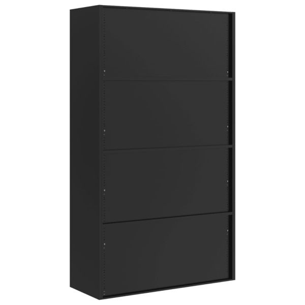 Шкаф за папки черен 105x40x180 см стомана