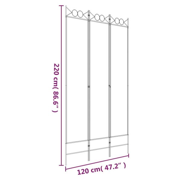 Параван за стая, 3 панела, антрацит, 120x220 cм, текстил