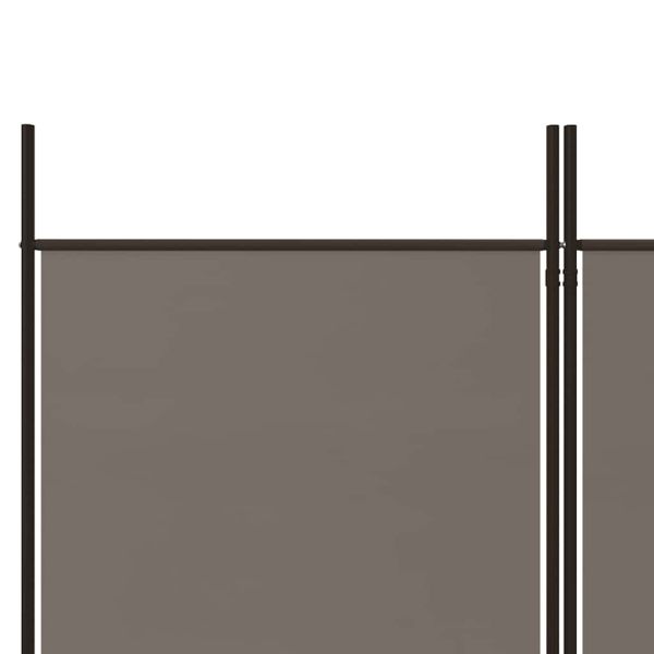 Параван за стая, 5 панела, антрацит, 250x180 cм, текстил