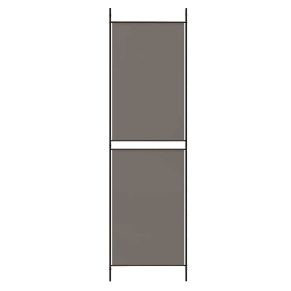 Параван за стая, 4 панела, антрацит, 200x220 cм, текстил