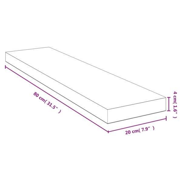 Стенен рафт 80x20x4см бамбук
