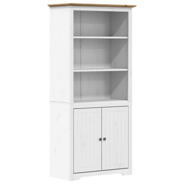 Етажерка за книги BODO бяло и кафяво 82x40x173 см бор масив