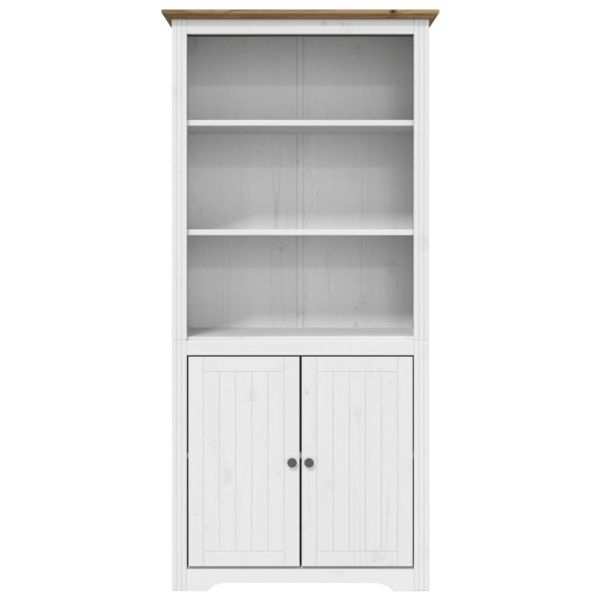 Етажерка за книги BODO бяло и кафяво 82x40x173 см бор масив