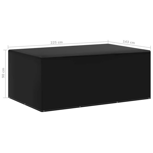 Покривало за градински мебели 7 капси 143x225x90 см