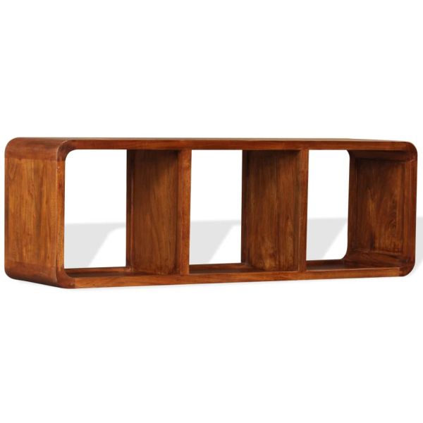 ТВ шкаф масивно дърво с меден финиш 120x30x40 см