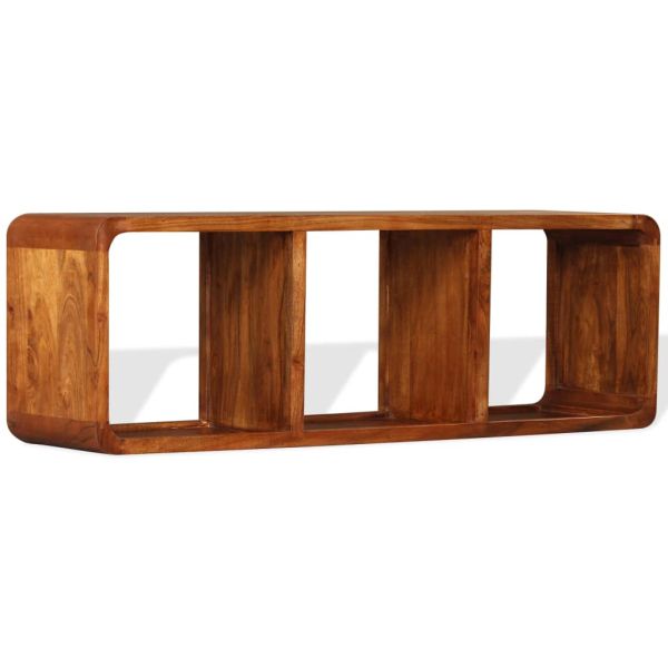 ТВ шкаф масивно дърво с меден финиш 120x30x40 см