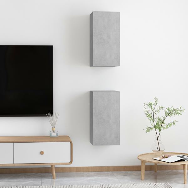 | Wall TV Cabinet | 2 pcs Бетонно сиво 30.5 x 30 x 60 см