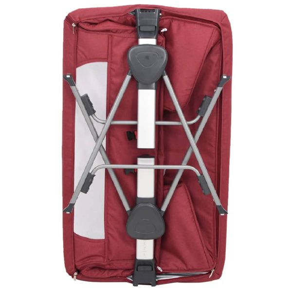 Бебешко легло с матрак, червено, ленен плат
