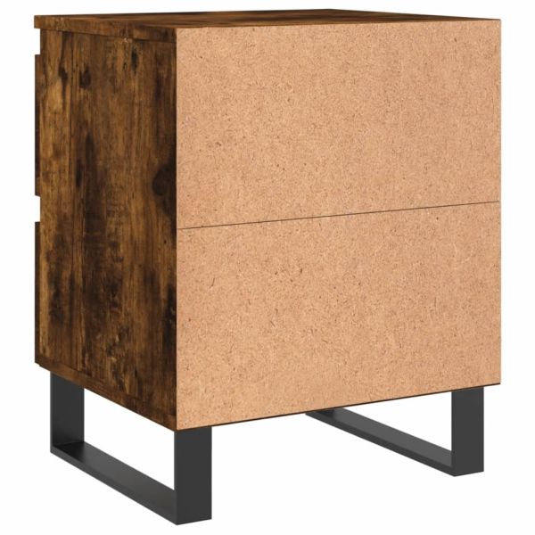 Нощно шкафче опушен дъб 40x35x50 см инженерно дърво