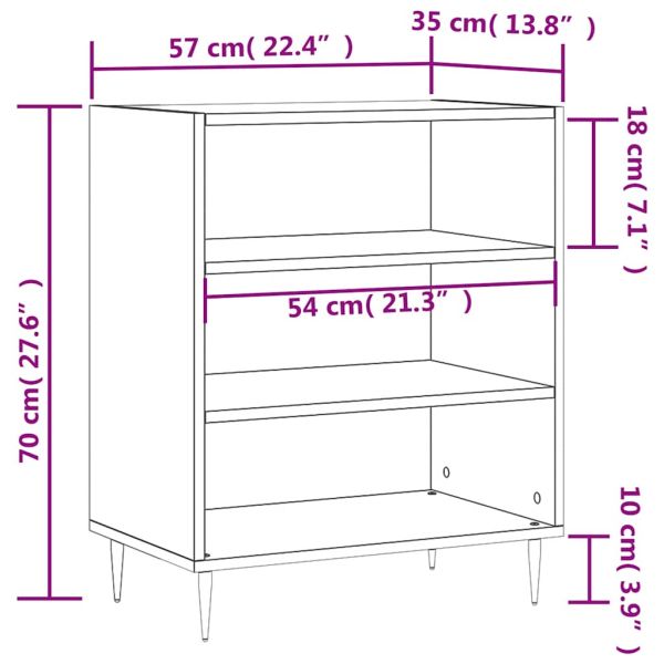 Бюфет черен 57x35x70 см инженерно дърво