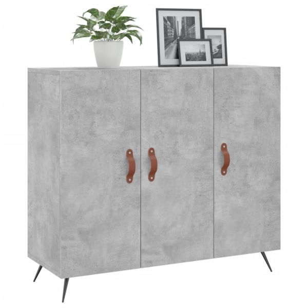 Сайдборд, бетонно сив, 90x34x80 см, инженерно дърво
