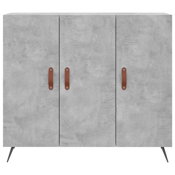 Сайдборд, бетонно сив, 90x34x80 см, инженерно дърво