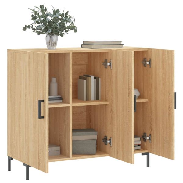 Сайдборд, дъб сонома, 90x34x80 см, инженерно дърво