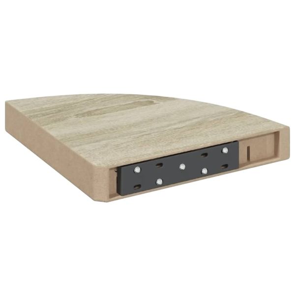 Окачени ъглови рафтове, 4 бр, дъб, 25x25x3,8 см, МДФ