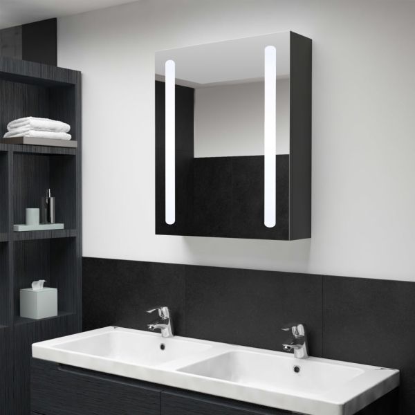 LED шкаф с огледало за баня, 50x13x70 см