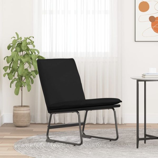 Стол шезлонг, черен, 52x75x76 см, текстил