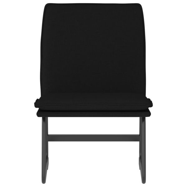 Стол шезлонг, черен, 52x75x76 см, текстил