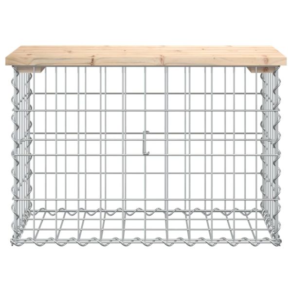 Градинска пейка дизайн габион 63x31,5x42 см борово дърво масив