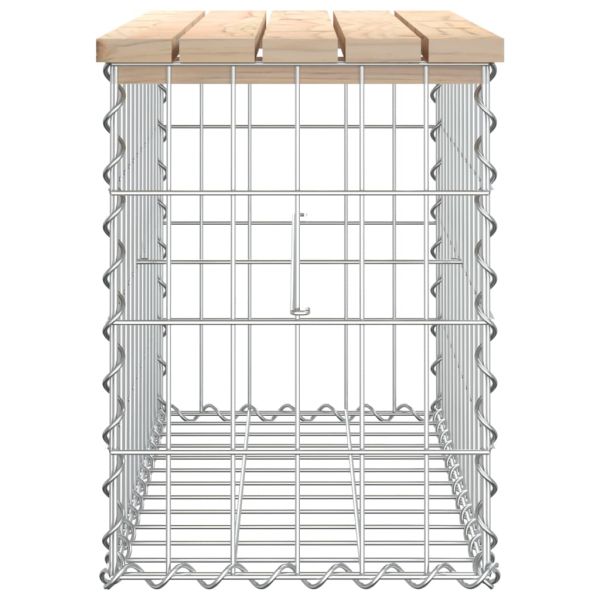 Градинска пейка дизайн габион 63x31,5x42 см борово дърво масив