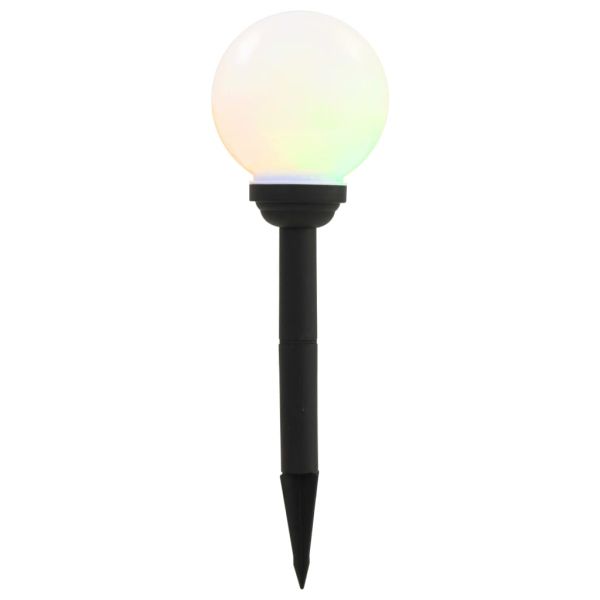 Градински соларни лампи, 4 бр, LED, сферични, 15 см, RGB