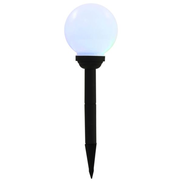 Градински соларни лампи, 4 бр, LED, сферични, 15 см, RGB