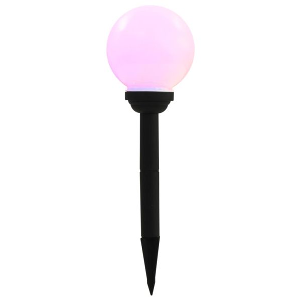 Градински соларни лампи, 4 бр, LED, сферични, 15 см, RGB