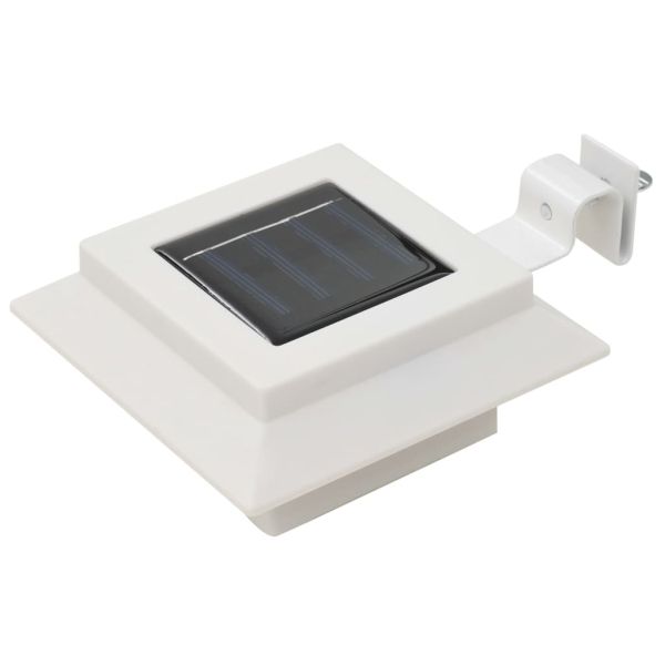 Градински соларни лампи, 6 бр, LED, квадратни, 12 см, бели