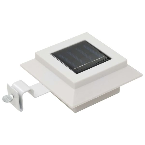 Градински соларни лампи, 6 бр, LED, квадратни, 12 см, бели