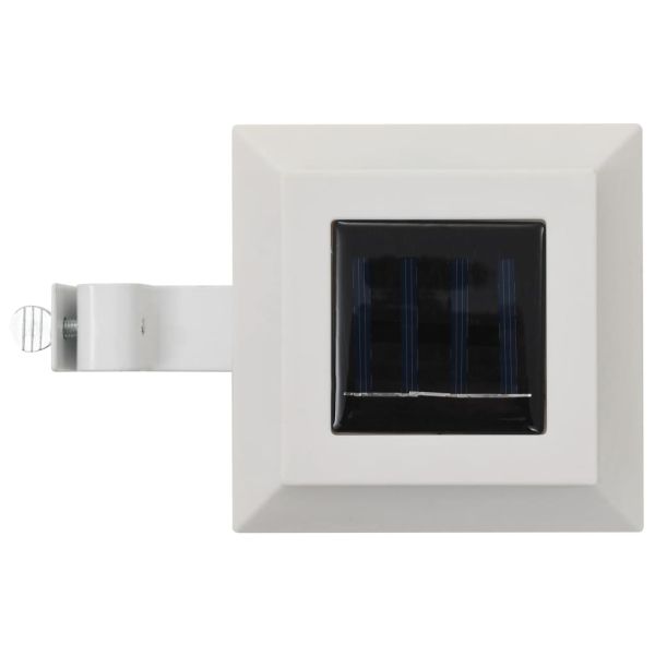Градински соларни лампи, 6 бр, LED, квадратни, 12 см, бели