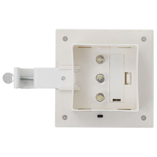Градински соларни лампи, 6 бр, LED, квадратни, 12 см, бели