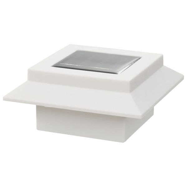 Градински соларни лампи, 6 бр, LED, квадратни, 12 см, бели