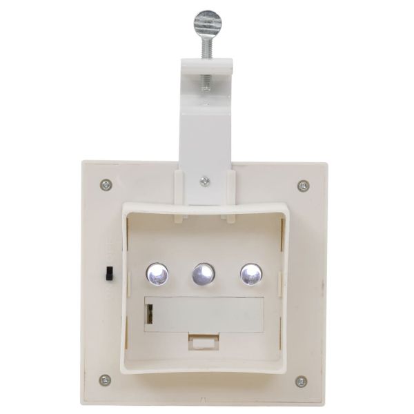 Градински соларни лампи, 6 бр, LED, квадратни, 12 см, бели