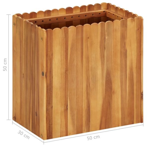 Градинска повдигната леха, 50x30x50 см, акациево дърво масив