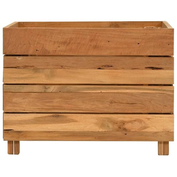 Повдигната леха 50x40x38 см рециклирано тиково дърво и стомана