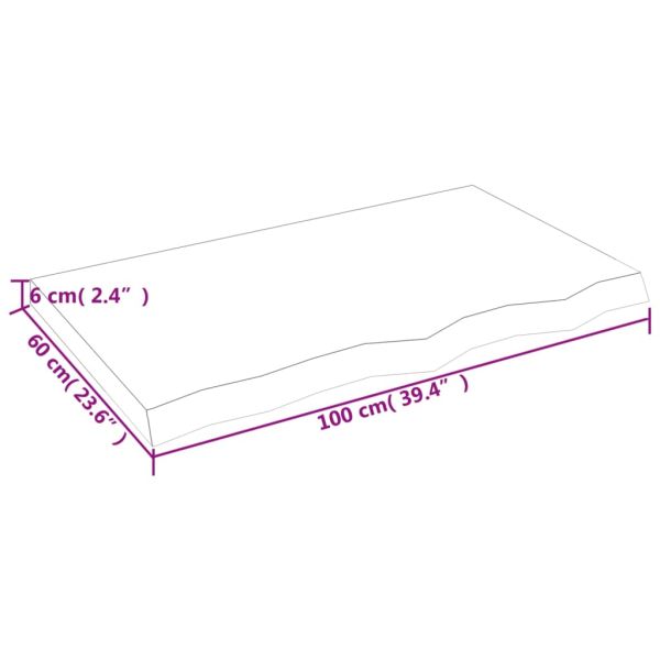 Плот за баня светлокафяв 100x60x(2-6) см обработено дърво масив