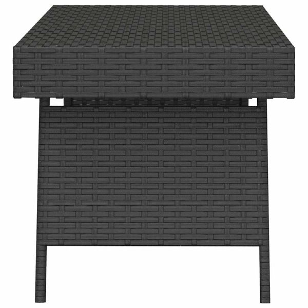 Сгъваема помощна маса черна 60x40x38 см полиратан