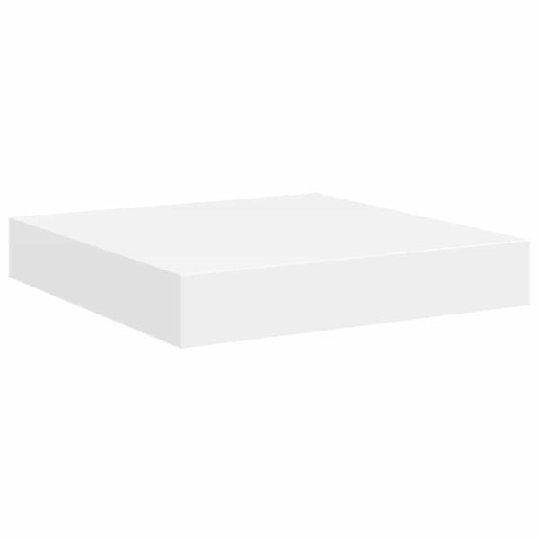 Окачени стенни рафтове, 2 бр, бели, 23x23,5x3,8 см, МДФ